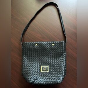 Christian Lacroix Elisa Woven Purse Black Polyvinyl Shoulder Bag